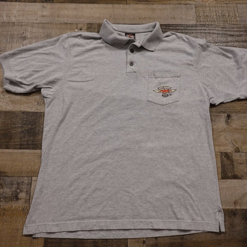 Harley Davidson polo shirt men's extra large gray